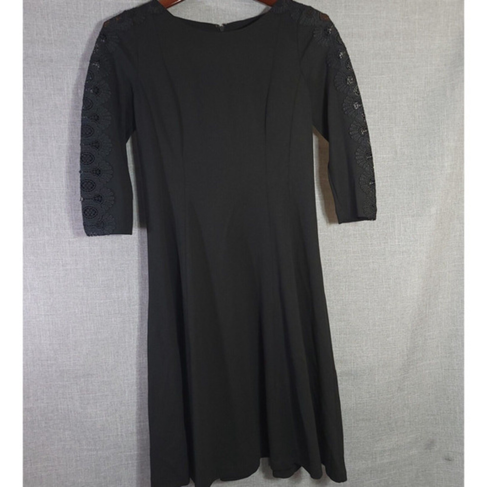 Talbots‎ Womens Dress Size 6 Lace Detail Midi Black Capsule